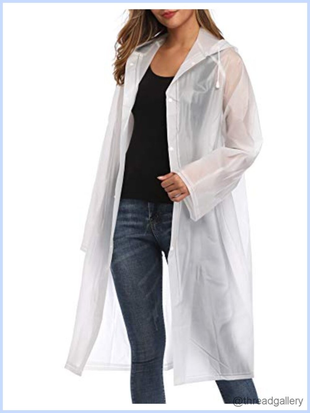 EVA Raincoat Waterproof Reusable Unisex Long Rain Poncho